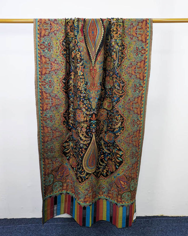 Shah Jahan Style Work Kani Silk Shawl (Ready To Wear)