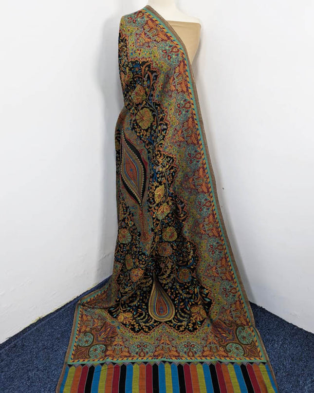 Shah Jahan Style Work Kani Silk Shawl (Ready To Wear)