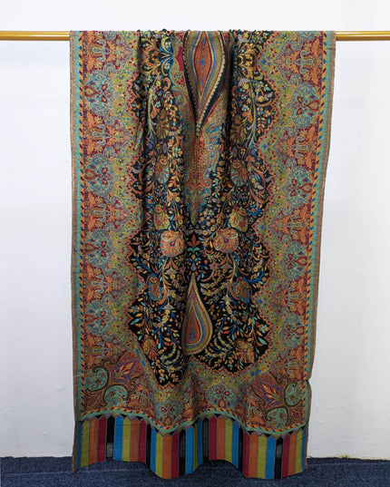 Shah Jahan Style Work Kani Silk Shawl (Ready To Wear)