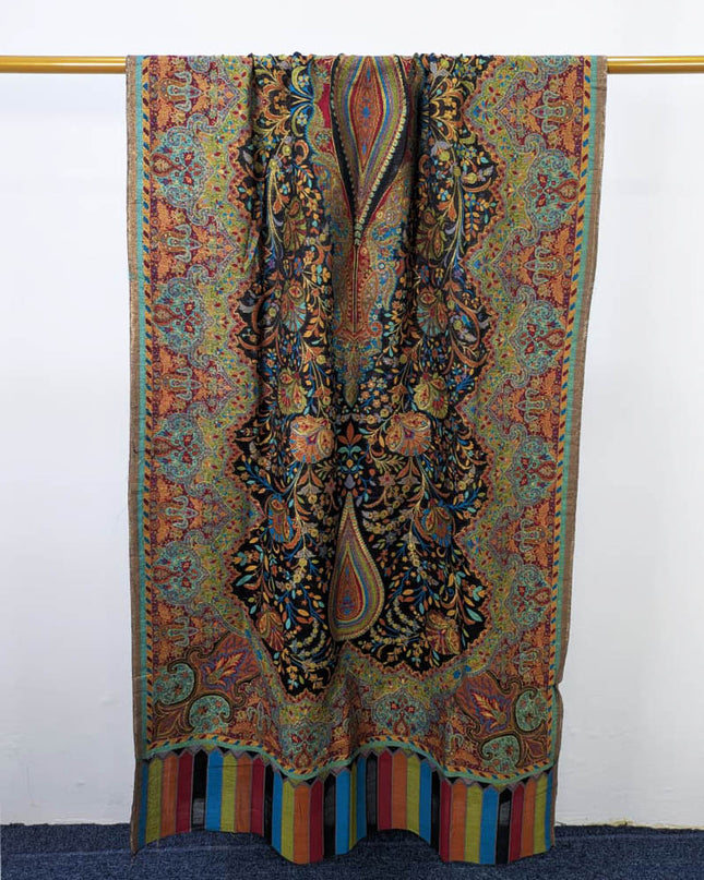 Shah Jahan Style Work Kani Silk Shawl (Ready To Wear)
