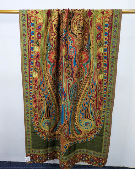 Exquisite Shah Jahan Style Work Kani Silk Shawl
