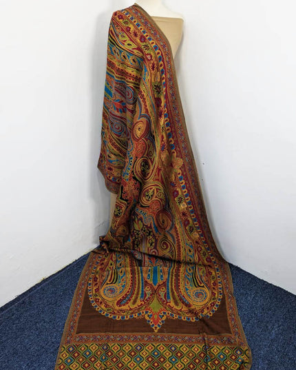 Exquisite Shah Jahan Style Work Kani Silk Shawl
