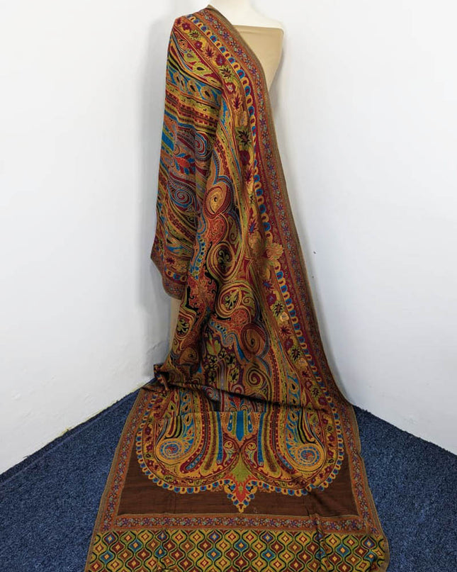 Exquisite Shah Jahan Style Work Kani Silk Shawl