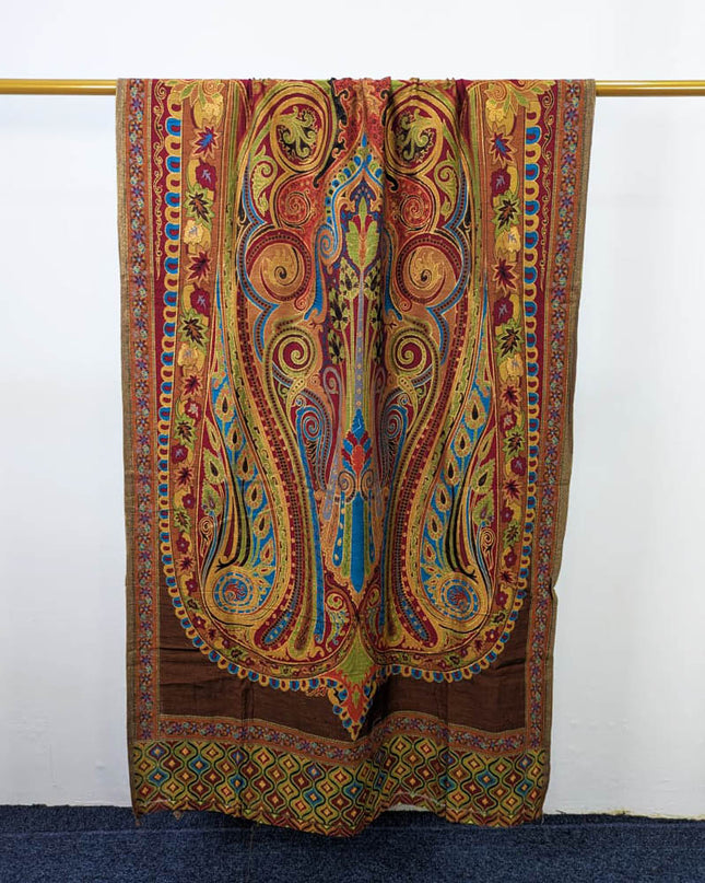 Exquisite Shah Jahan Style Work Kani Silk Shawl