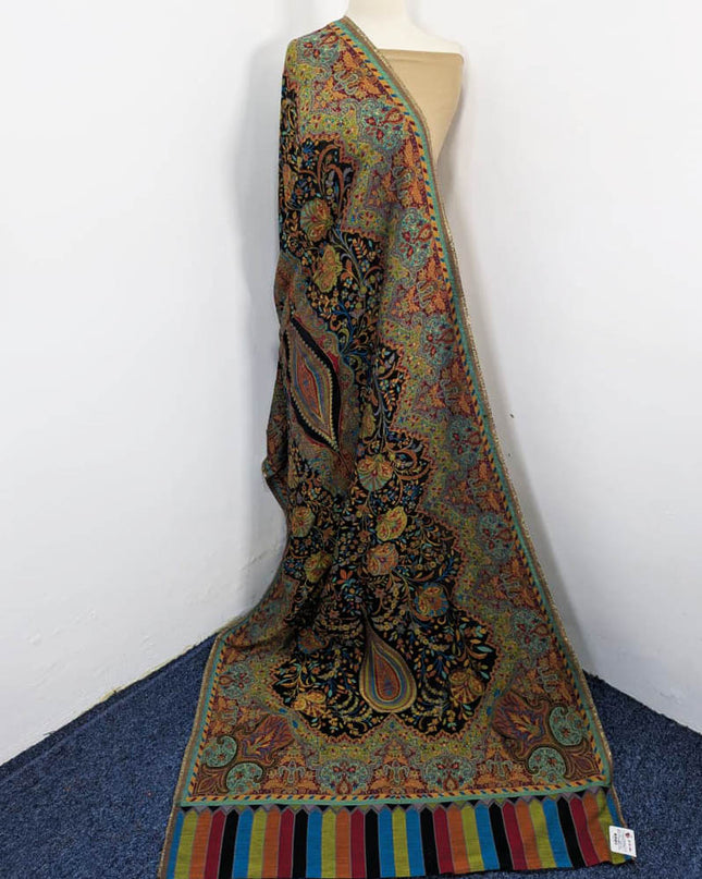 Shah Jahan Style Work Kani Silk Shawl (Ready To Wear)