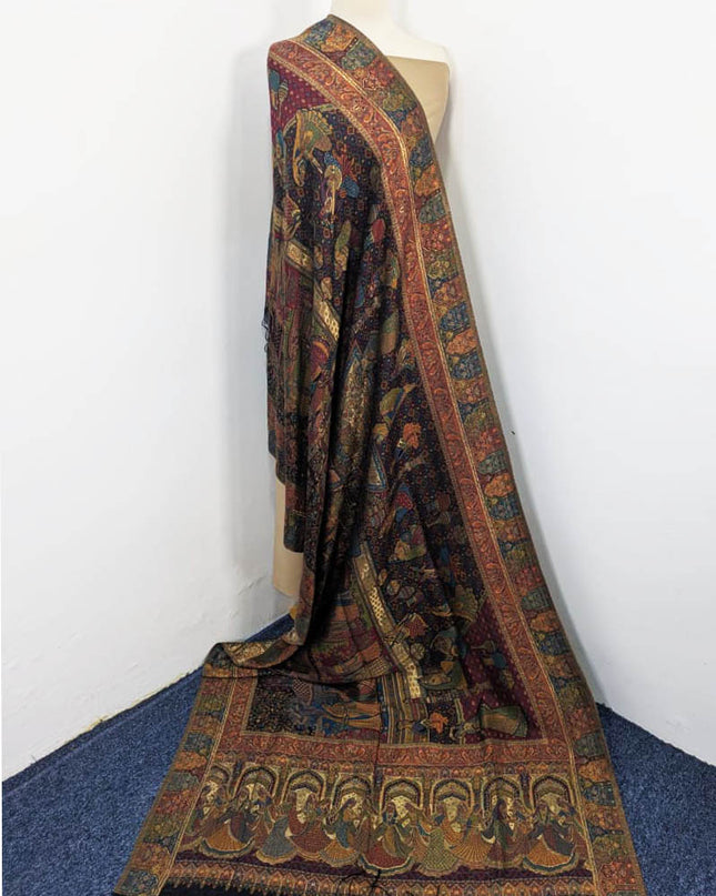 Fancy Moon Light Kani Silk Shawl (Ready To Wear)