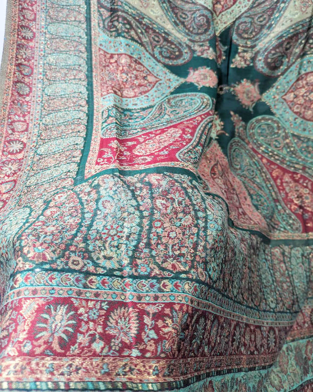 Premium Moon Light Kani Silk Shawl (Ready To Wear)