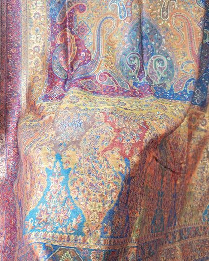 Luxury Moon Light Kani Silk Shawl (Ready To Wear)