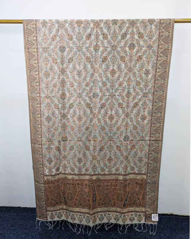 Premium Kani Silk Shawl with Moonlight Work