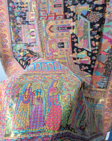 Kani Silk Shawl with Moonlight Work (Ready To Wear)