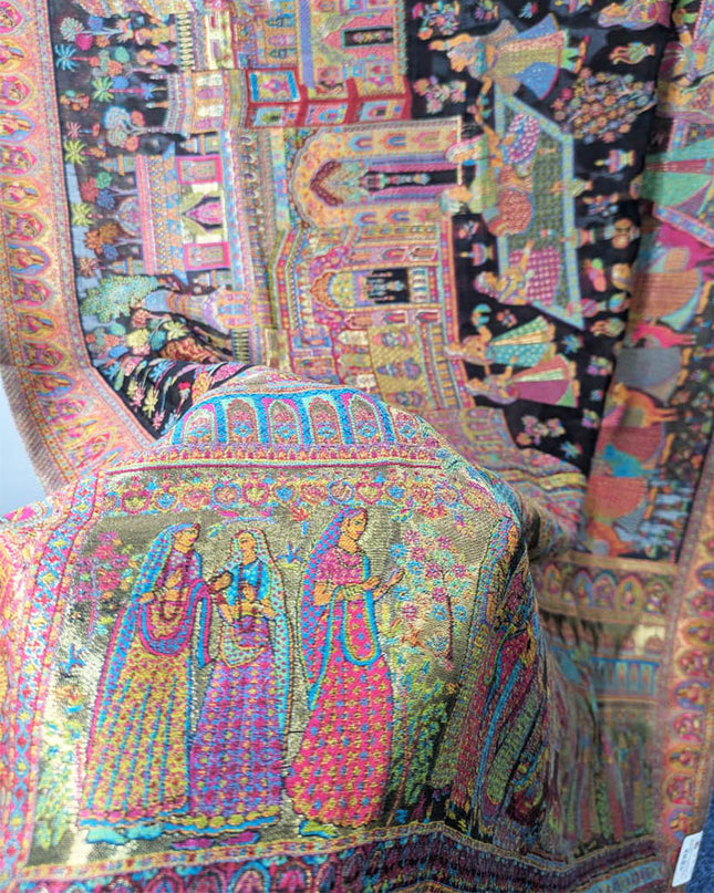 Kani Silk Shawl with Moonlight Work (Ready To Wear)