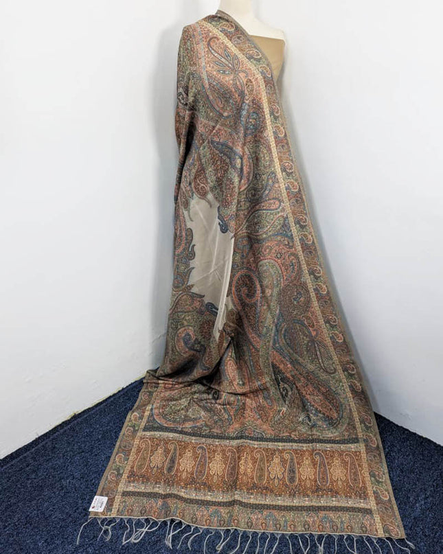 Luxury Kani Silk Shawl with Moonlight Work