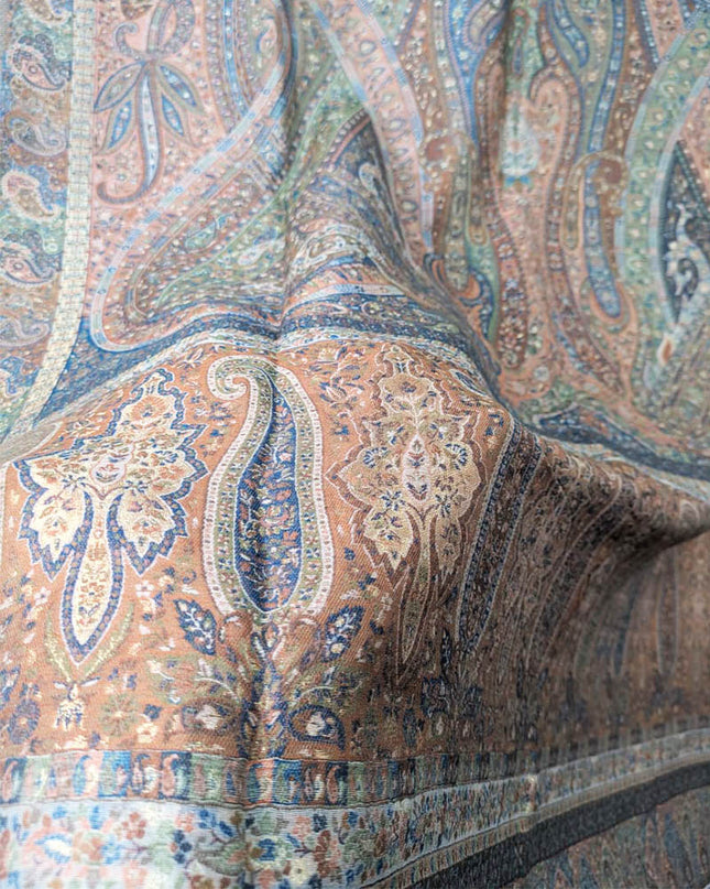 Luxury Kani Silk Shawl with Moonlight Work