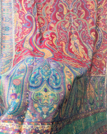 Exquisite Kani Silk Shawl with Moonlight Work