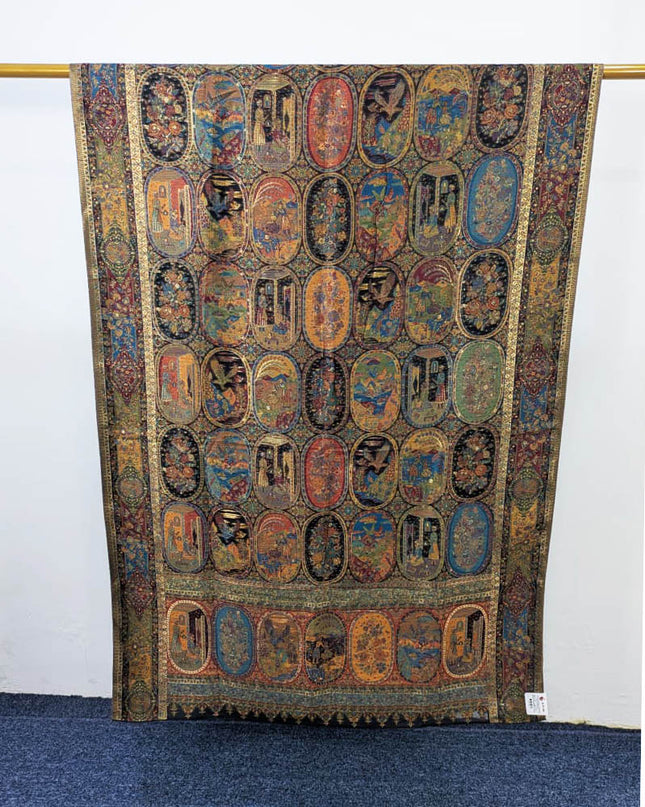 Fancy Moon Light Kani Silk Shawl (Ready To Wear)