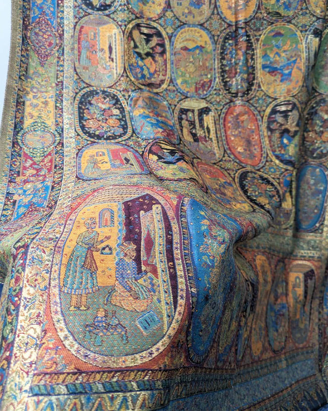 Fancy Moon Light Kani Silk Shawl (Ready To Wear)