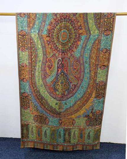 Premium Moon Light Kani Silk Shawl (Ready To Wear)