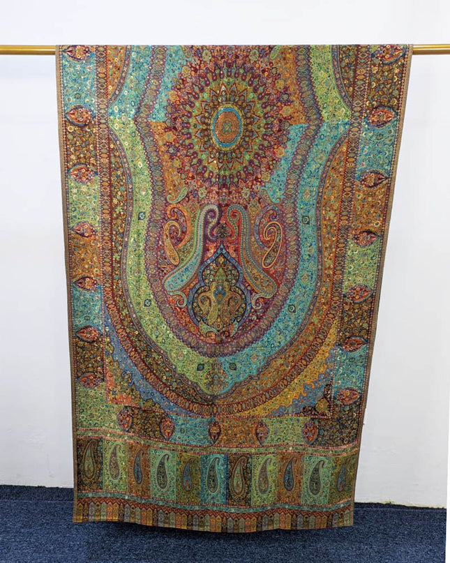 Premium Moon Light Kani Silk Shawl (Ready To Wear)