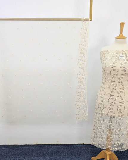 Fancy Net With Embroidered Sitara Work  2PC Unstitched
