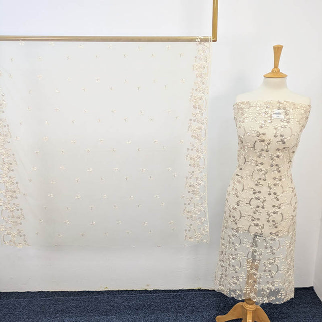 Fancy Net With Embroidered Sitara Work  2PC Unstitched