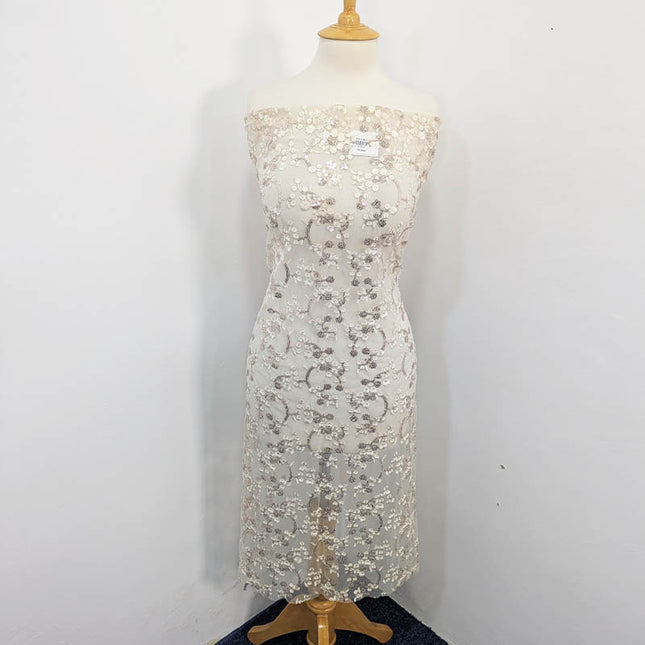 Fancy Net With Embroidered Sitara Work  2PC Unstitched