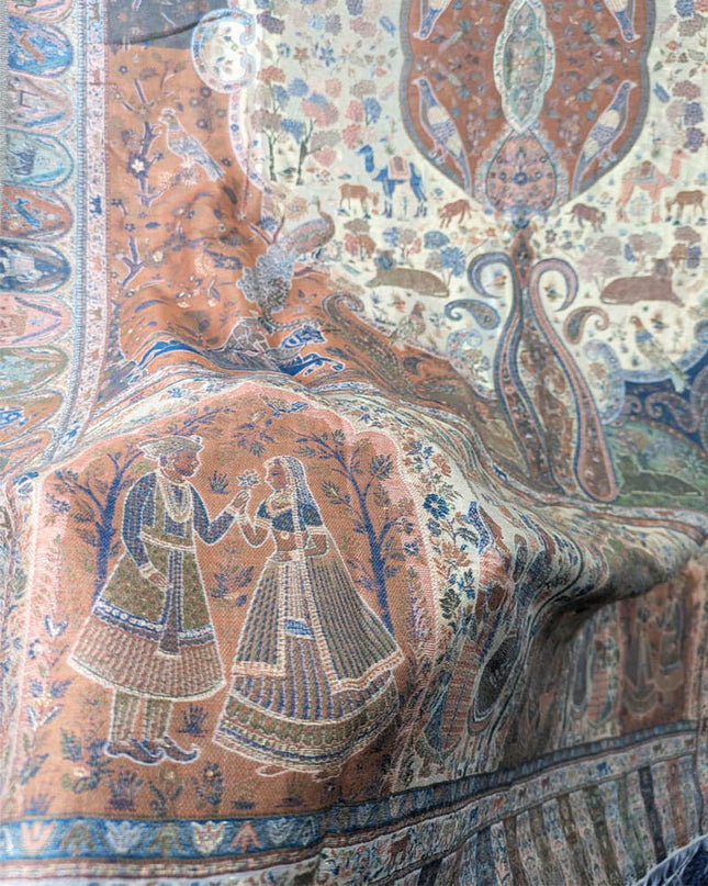 Kani Silk Shawl with Moonlight Work (Ready To Wear)