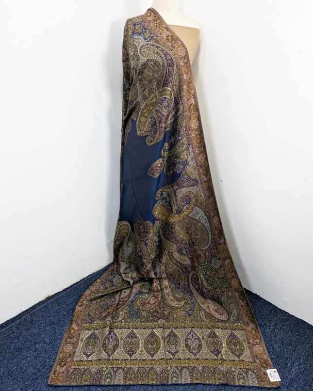 Luxury Kani Silk Shawl with Moonlight Work