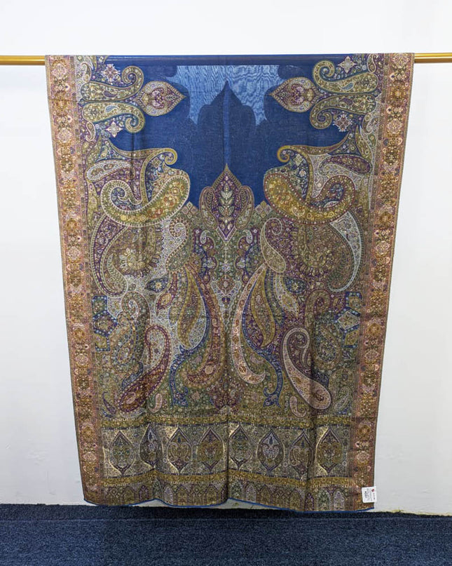 Luxury Kani Silk Shawl with Moonlight Work