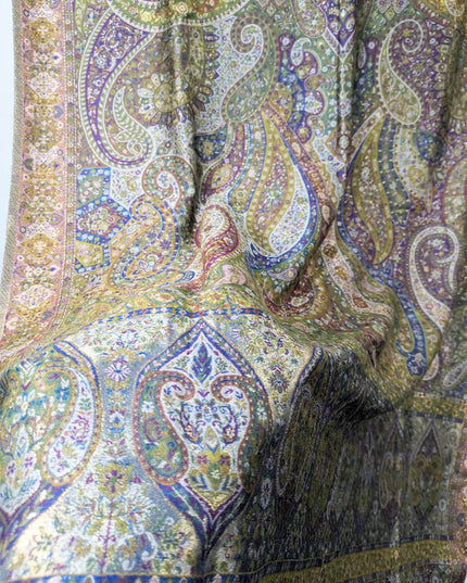 Plain Contrast Kani Silk - Shawl (Ready To Wear)