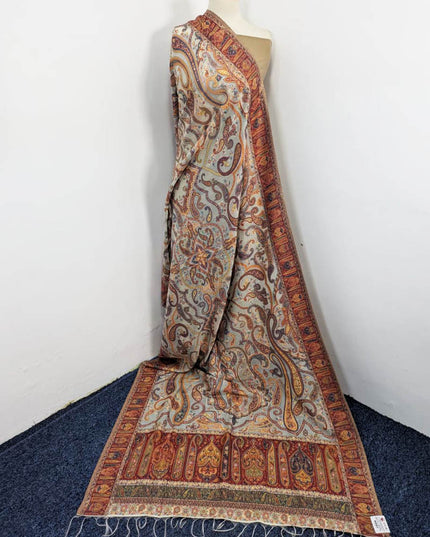 Premium Moon Light Kani Silk Shawl (Ready To Wear)