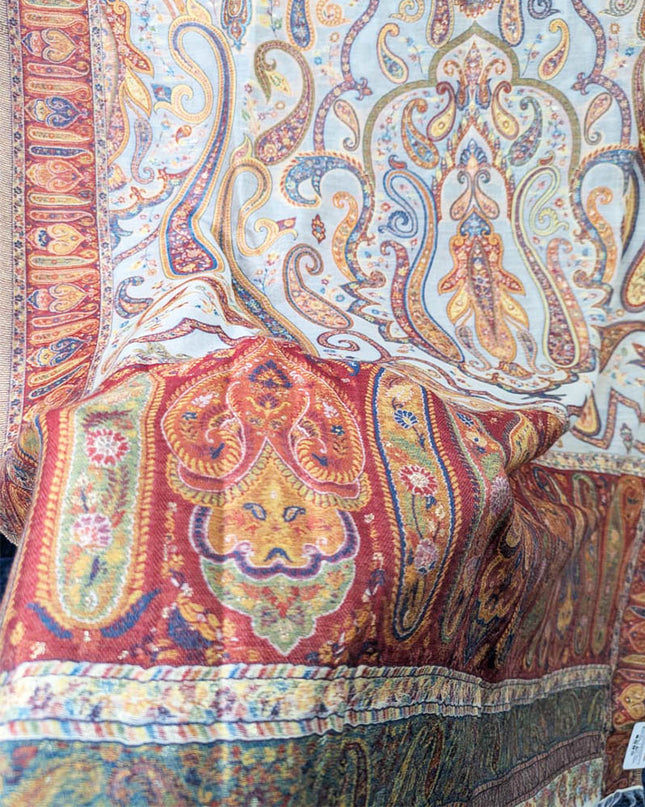 Premium Moon Light Kani Silk Shawl (Ready To Wear)