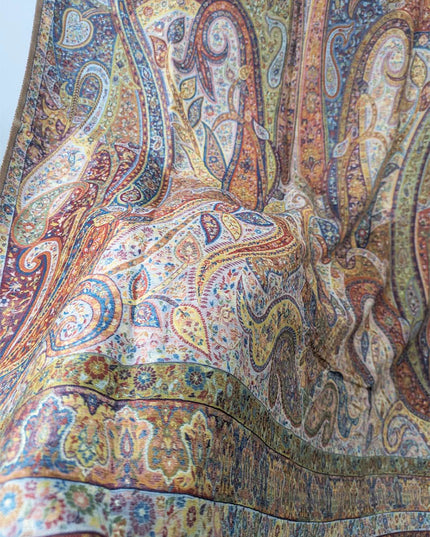 Luxury Moon Light Kani Silk Shawl (Ready To Wear)