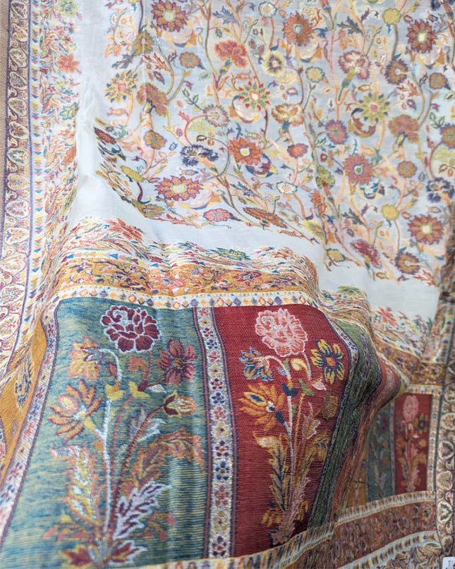 Exquisite Moon Light Kani Silk Shawl (Ready To Wear)