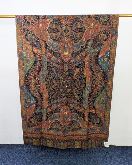 Luxury Kani Silk Shawl with Moonlight Work