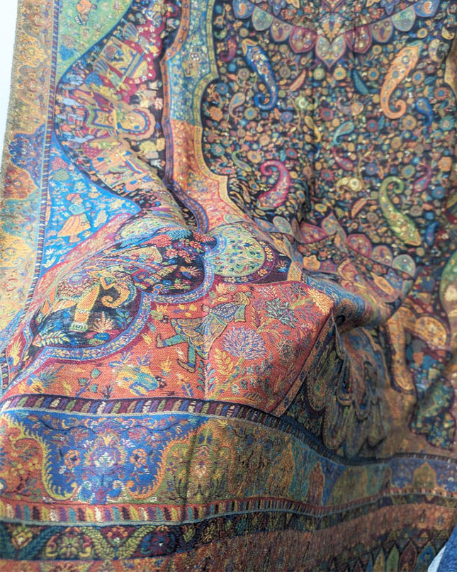 Luxury Kani Silk Shawl with Moonlight Work