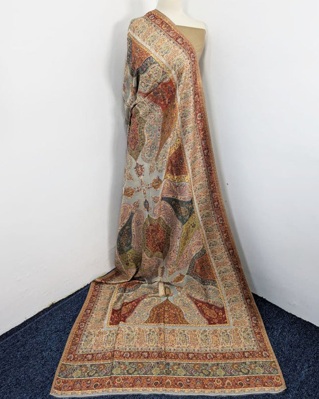 Exquisite Kani Silk Shawl with Moonlight Work