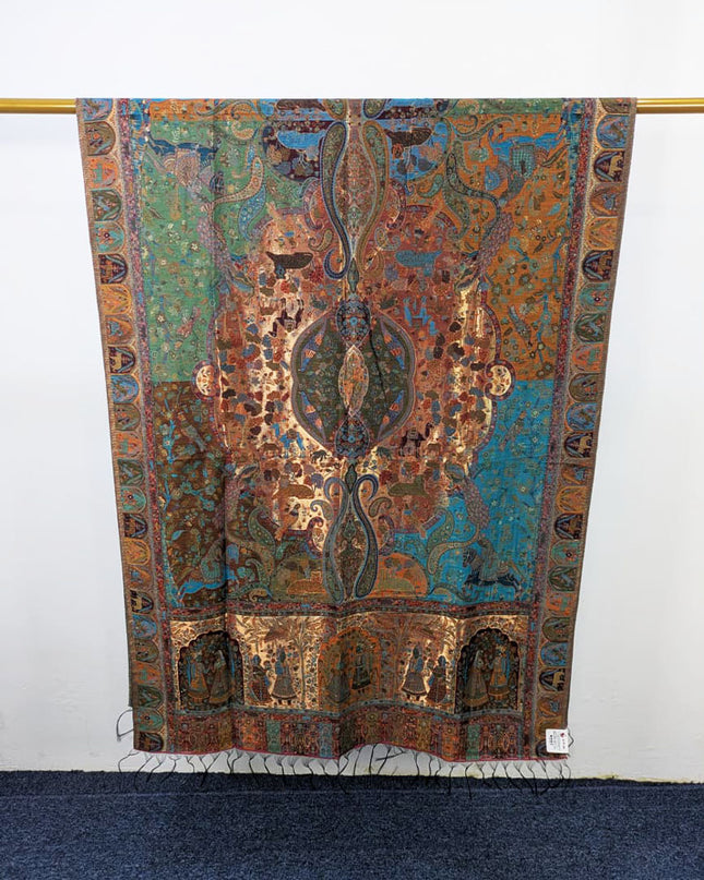 Fancy Moon Light Kani Silk Shawl (Ready To Wear)