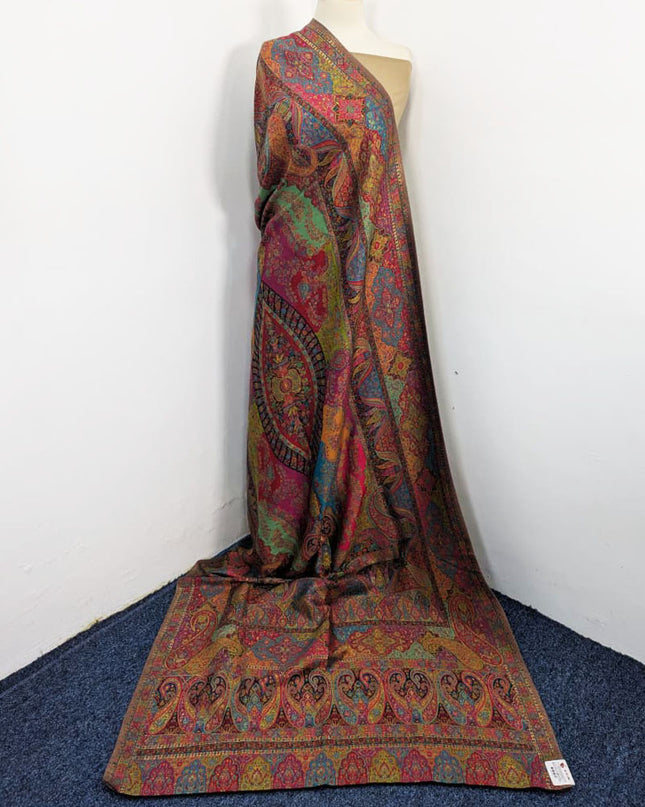 Luxury Moon Light Kani Silk Shawl (Ready To Wear)