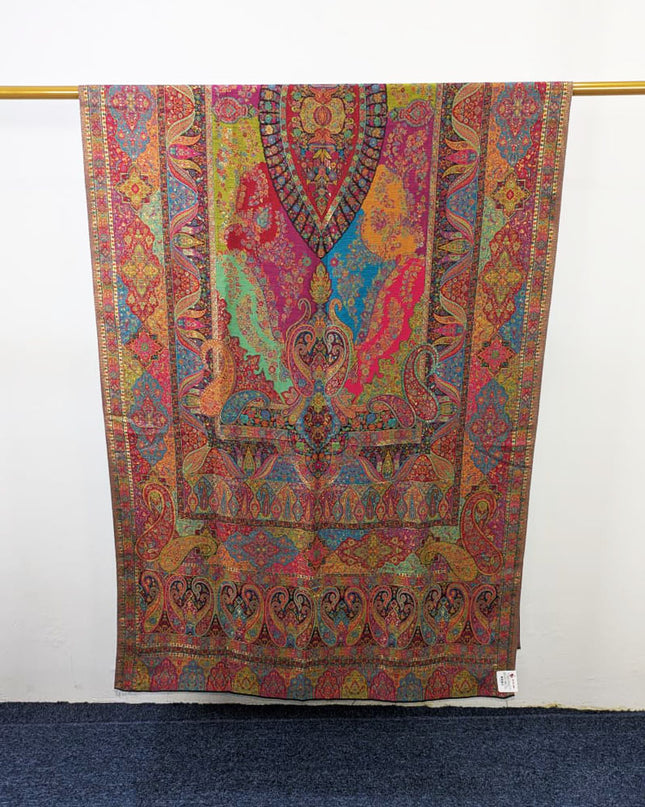 Luxury Moon Light Kani Silk Shawl (Ready To Wear)