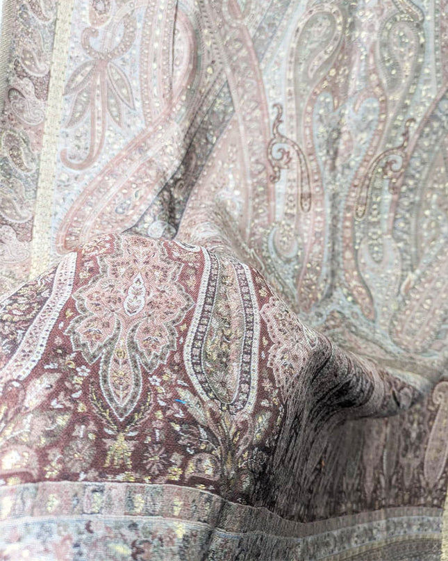 Fancy Kani Silk Shawl with Moonlight Work