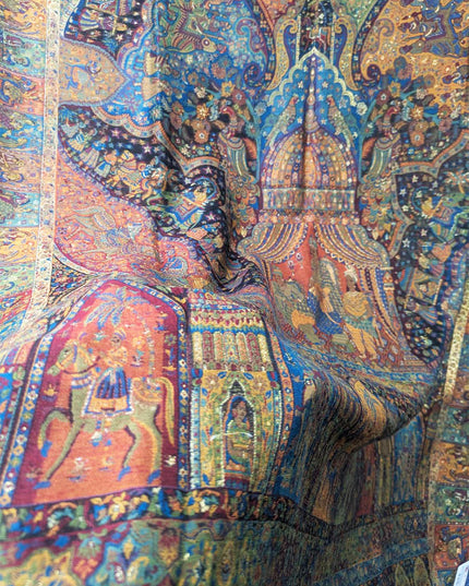 Premium Kani Silk Shawl with Moonlight Work