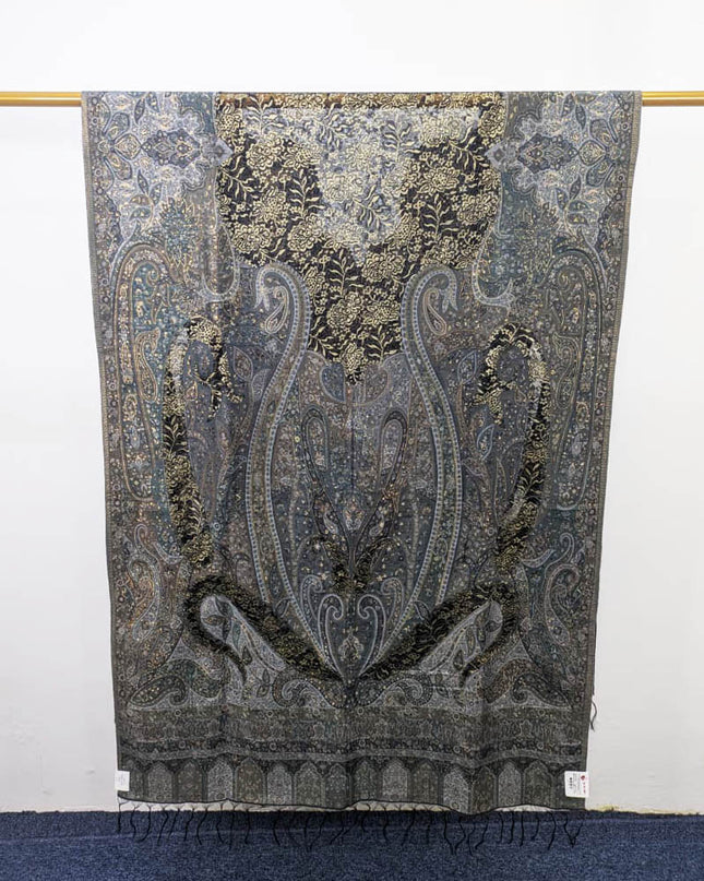 Fancy Net Silk Style Pure Kani Silk Shawl (Ready To Wear)