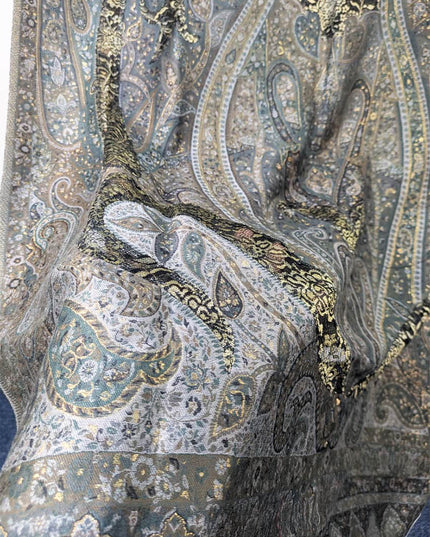 Fancy Net Silk Style Pure Kani Silk Shawl (Ready To Wear)