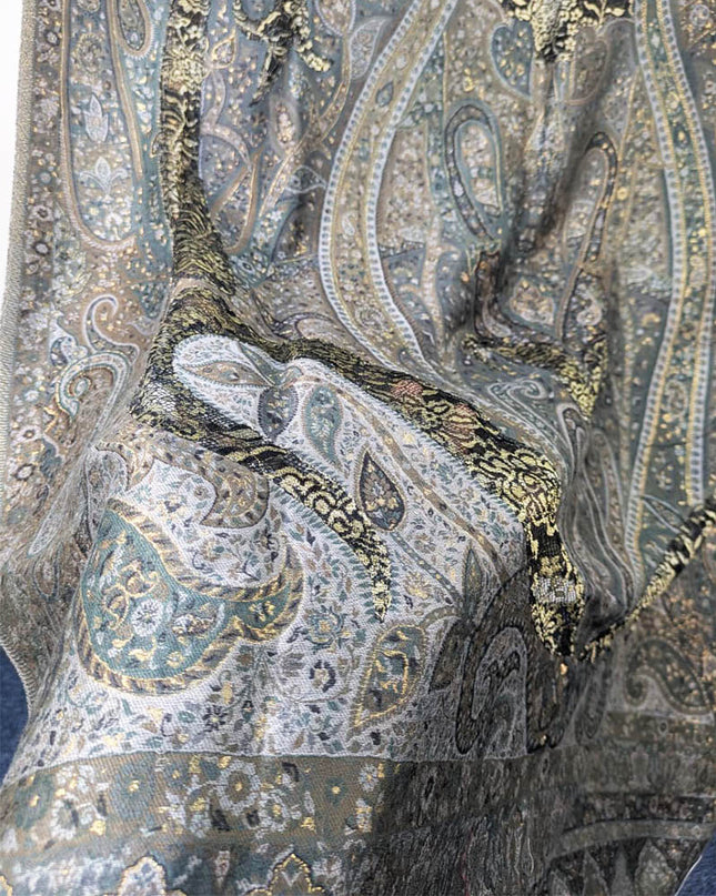 Fancy Net Silk Style Pure Kani Silk Shawl (Ready To Wear)