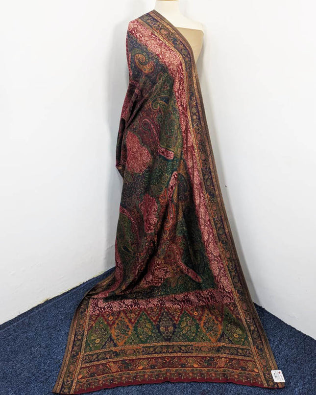 Luxury Pure Kani Silk Shawl with Net Silk Style Work