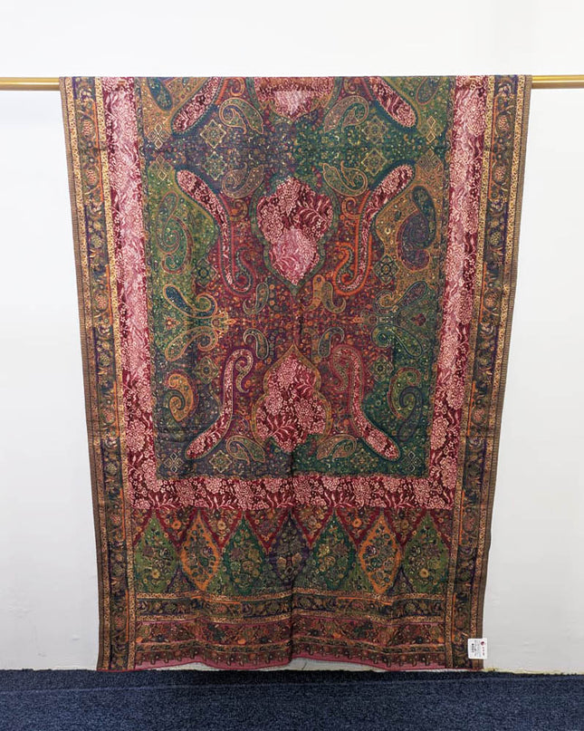 Luxury Pure Kani Silk Shawl with Net Silk Style Work