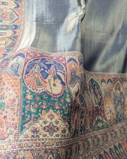 Luxury Moonlight with Fine Kani Work Shawl (Ready To Wear)