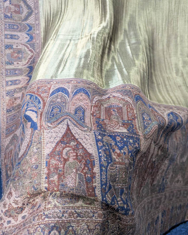 Premium Moonlight with Fine Kani Work Shawl (Ready To Wear)