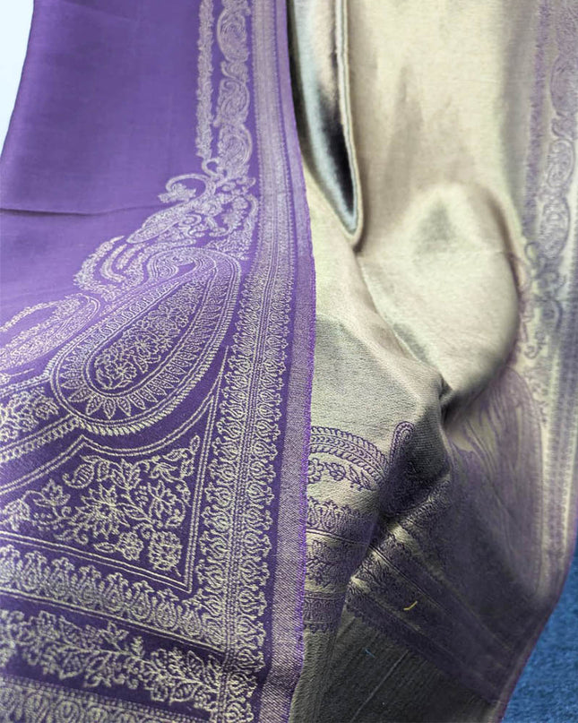 Premium Moonlight with Kani Work Shawl (Ready To Wear)