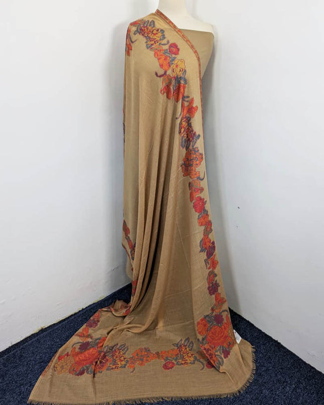 Premium 3D Floral Work China Wool Shawl